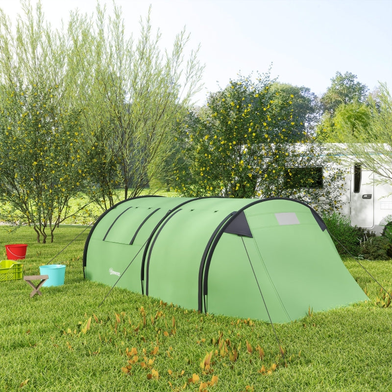 4-Person Green Tunnel Tent with Accessories