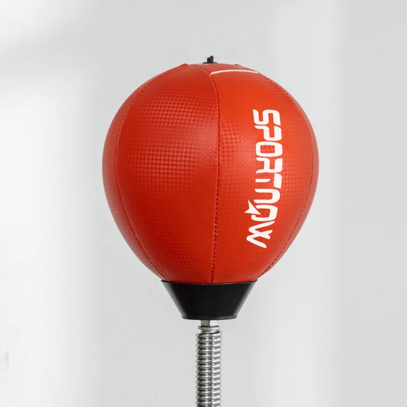 Red Freestanding Boxing Bag with Reflex Bar and Speed Balls