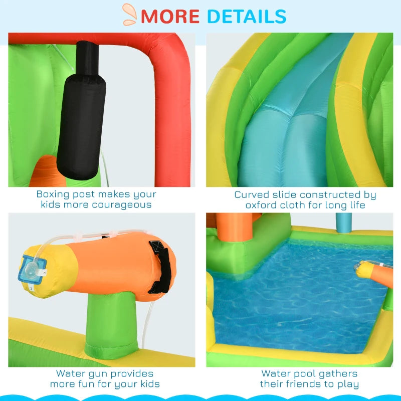 Kids 7-in-1 Bouncy Castle with Water Slide - Blue