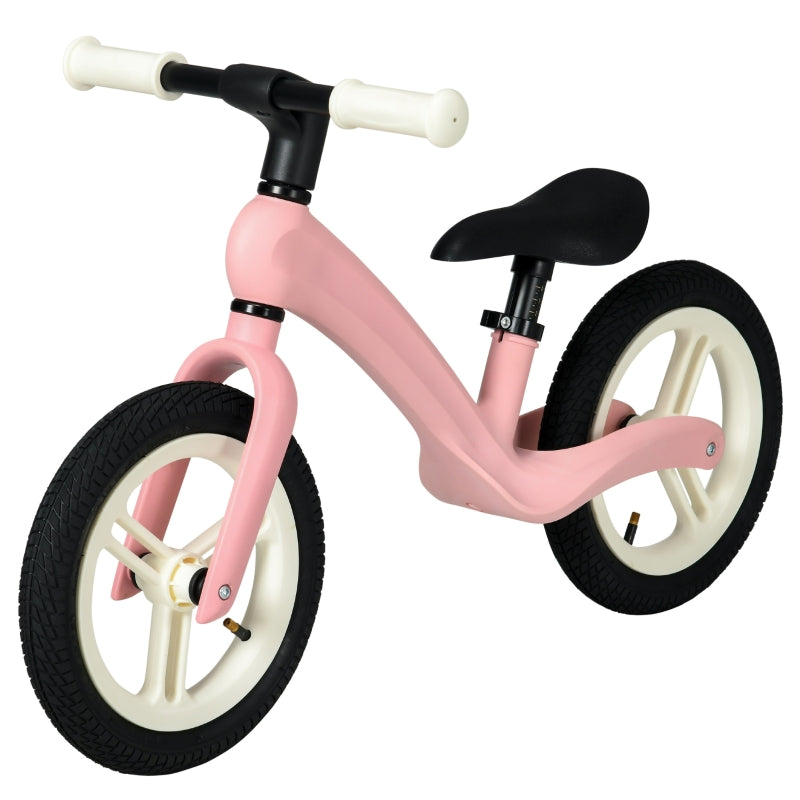 12" Pink Balance Bike for Kids - Lightweight No-Pedal Training Bike with Adjustable Seat