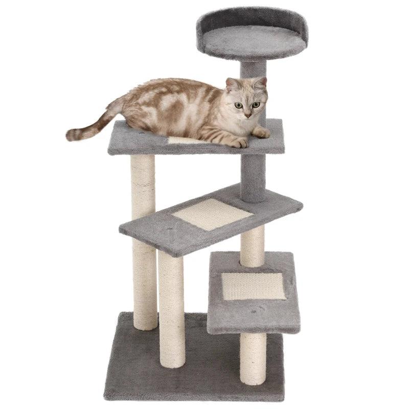 Grey 100cm Cat Tree Climbing Tower Scratching Post