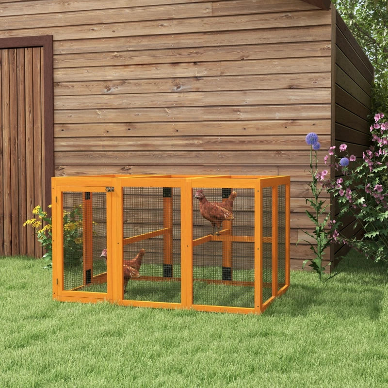 Orange Wooden Chicken Coop with Combinable Design, 80x140x84.5cm