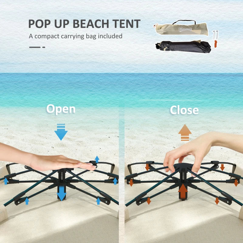 Green 3-Person Beach Tent with Extended Floor