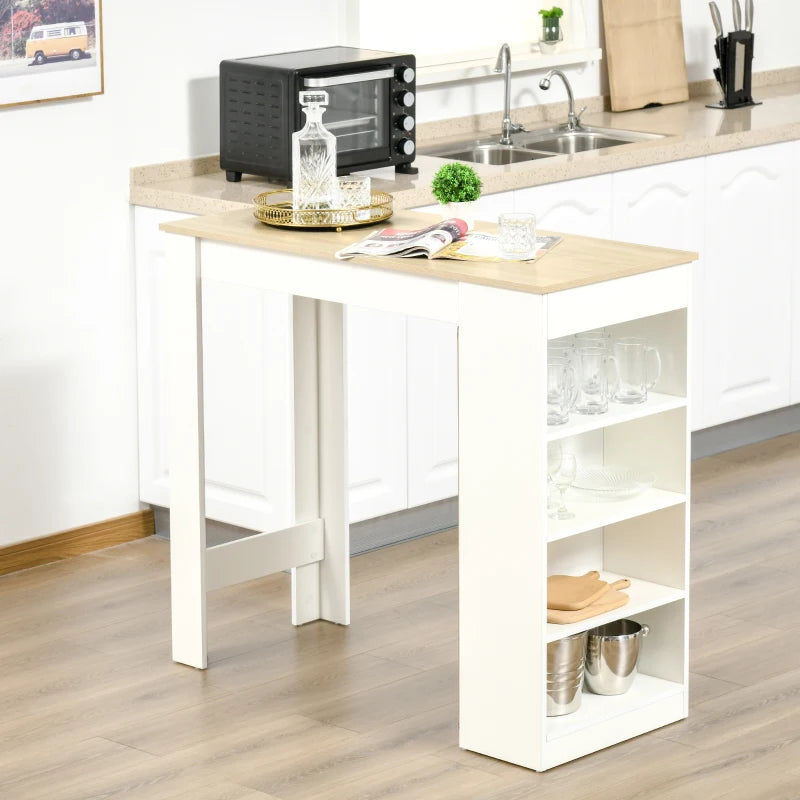 Natural 4-Tier Storage Bar Table