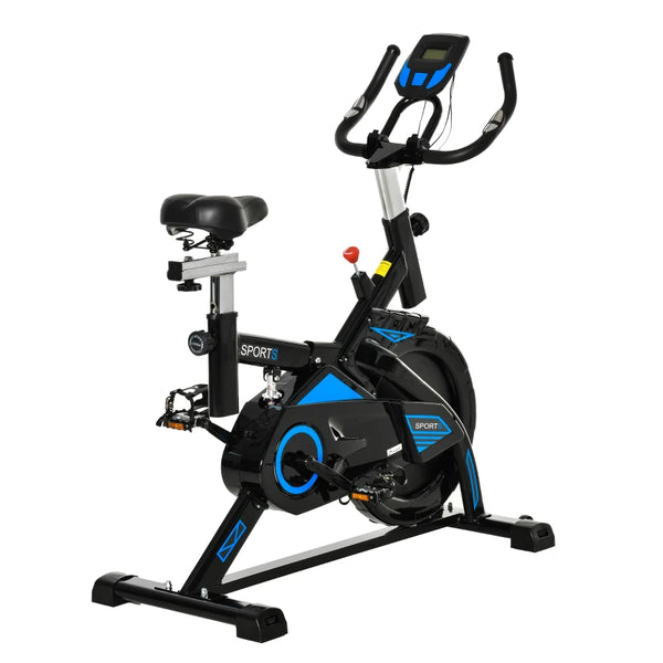 Black Indoor Cycling Exercise Bike with iPad Holder and LCD Monitor