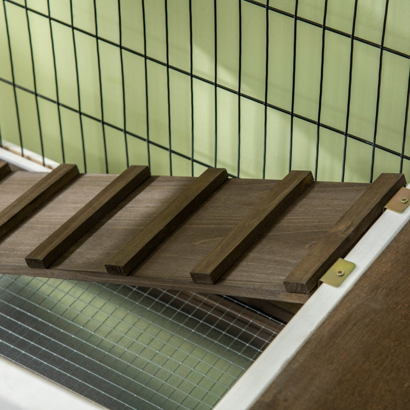 Wooden Small Pet Hutch with Removable Tray and Openable Roof - Natural