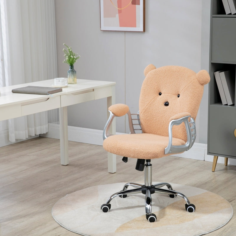 Brown Bear Shape Office Chair with Teddy Fleece Fabric