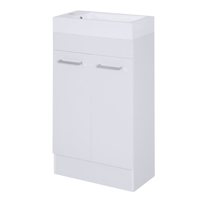 White Under Sink Bathroom Vanity with Ceramic Basin