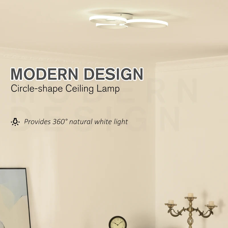 Modern LED Ceiling Light - Three Circle Design (White)