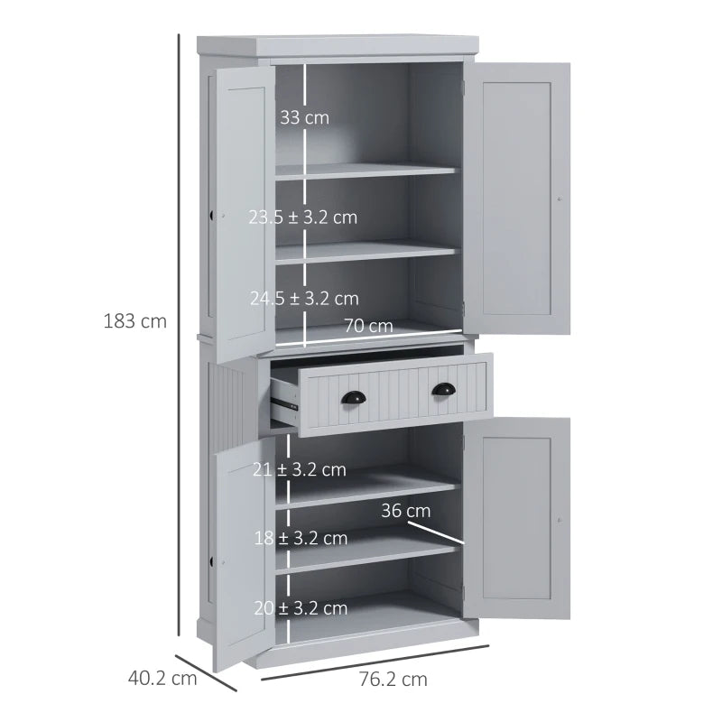 Grey Freestanding Kitchen Storage Cabinet