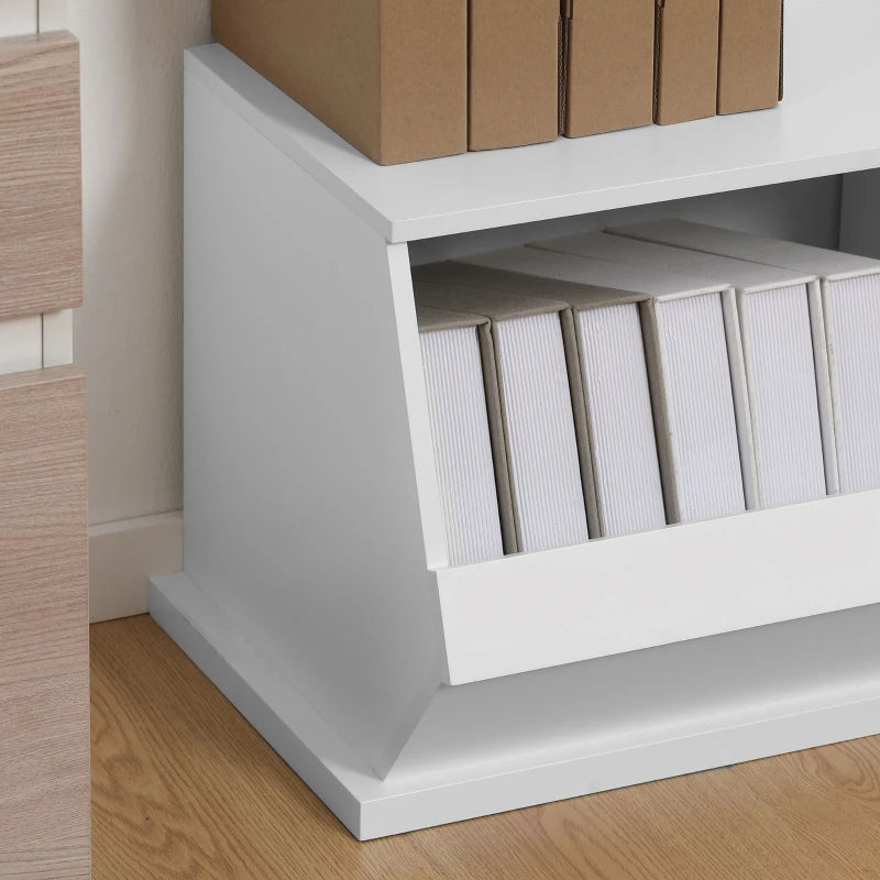 White 2-Cube Storage Cabinet with Compartments