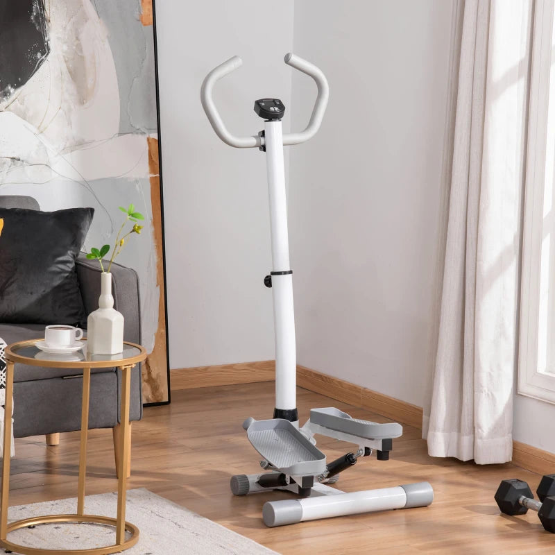 Adjustable Twist Stepper Aerobic Ab Exercise Machine, White/Grey