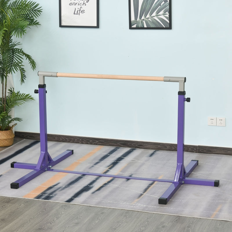 Adjustable Purple Steel Gymnastics Bar for Kids