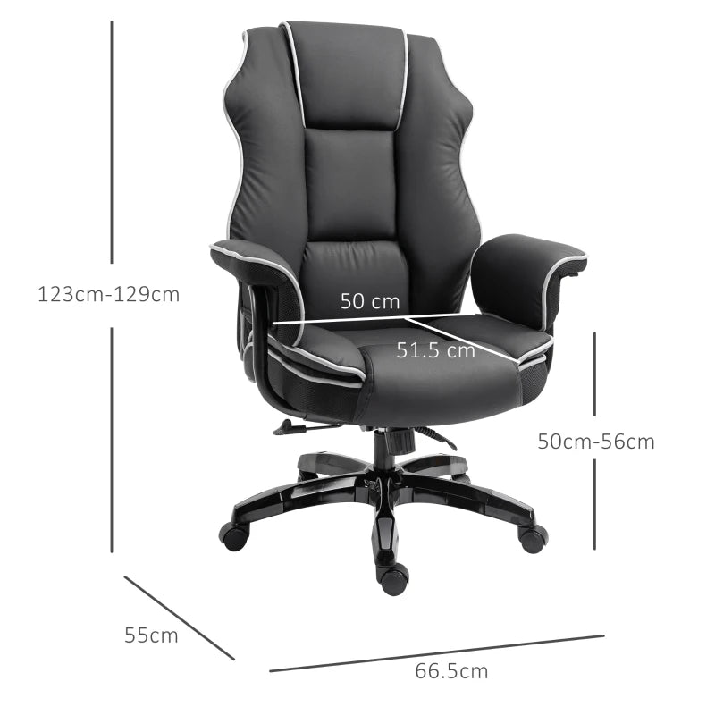 Black High Back Executive Office Chair with Armrests