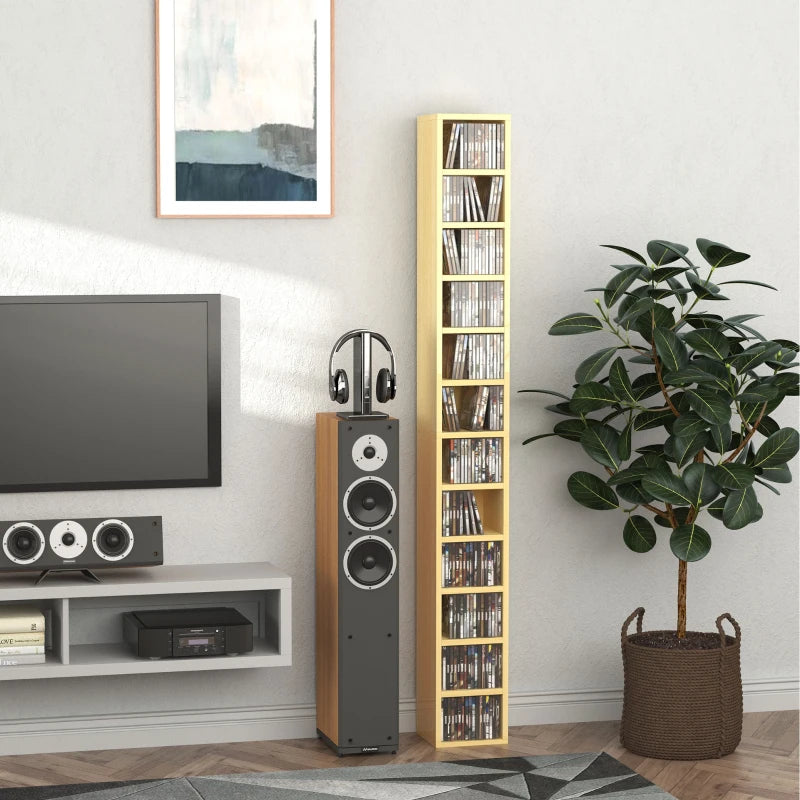 12-Tier Storage Tower for CDs - Multimedia Organiser Rack