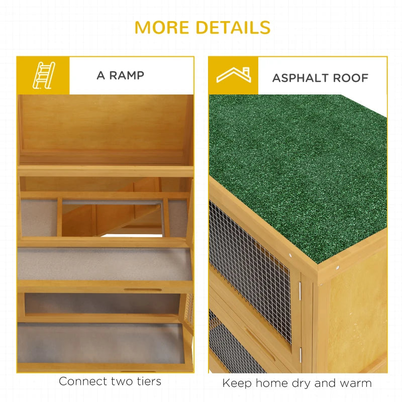 Yellow Double Decker Pet Cage with Sliding Tray, 100 x 47 x 91cm