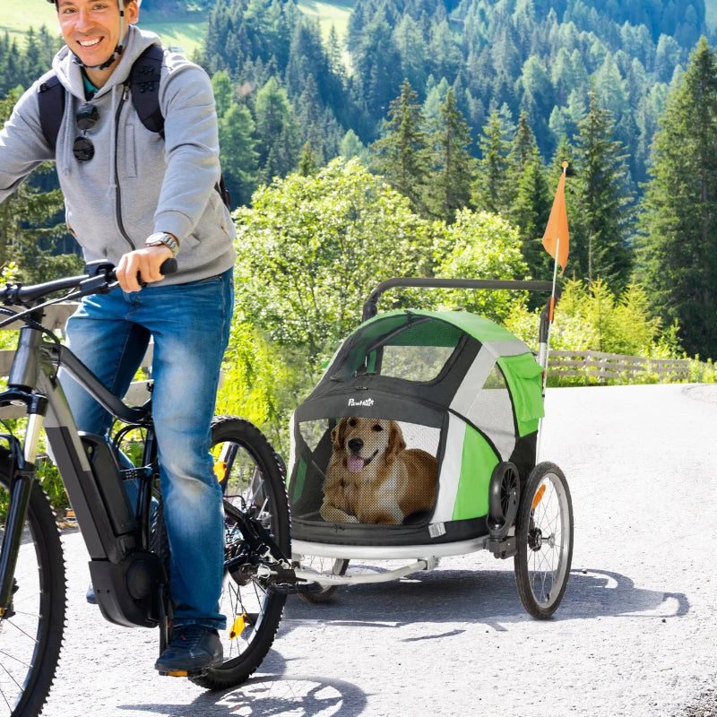 Green Dog Bike Trailer & Stroller for Large Dogs