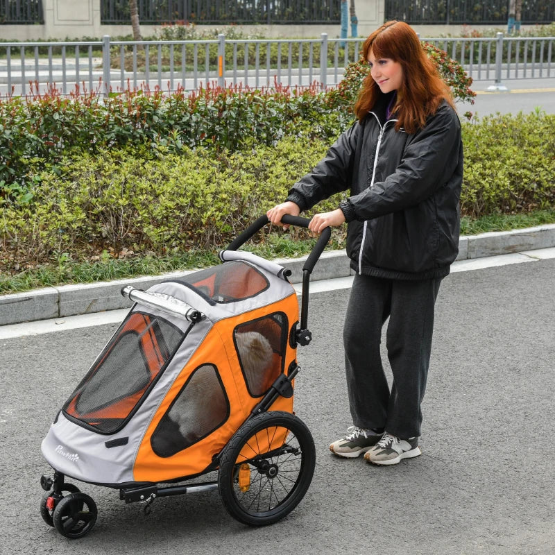 Pet Bike Trailer & Stroller Combo with Reflectors - Blue