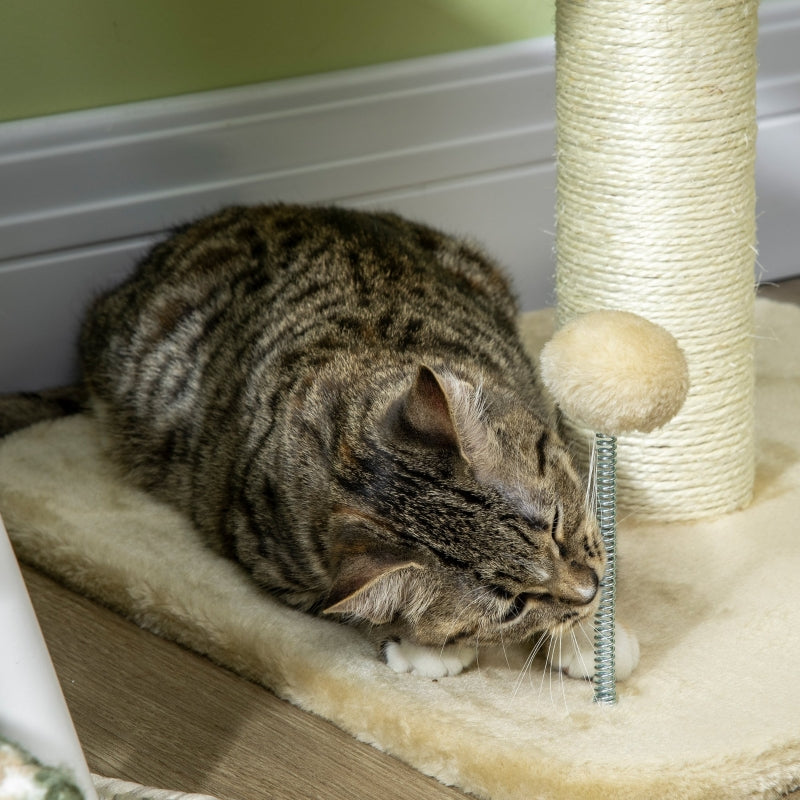 51cm Cat Tree Tower with Sisal Scratching Post & Top Bed - Grey