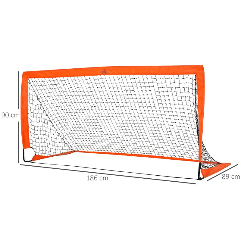 Orange Foldable 6x3 ft Soccer Goal Net Set - 2 Pack