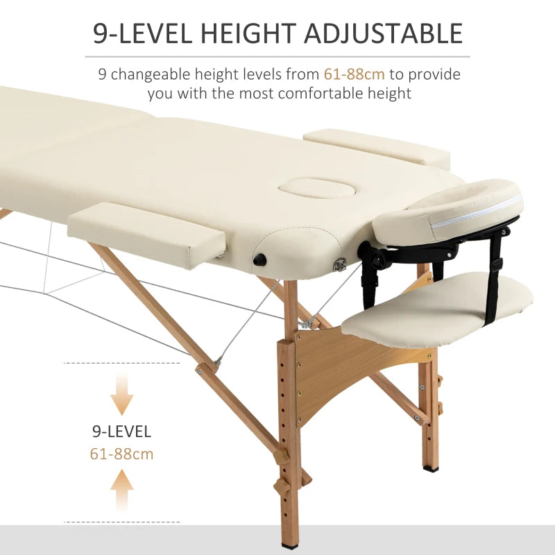 Portable Cream Massage Table with Wooden Frame