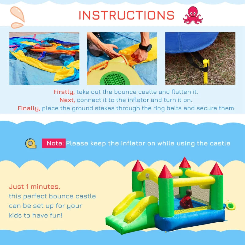 Multi-Colour Nylon Inflatable Bouncy Castle