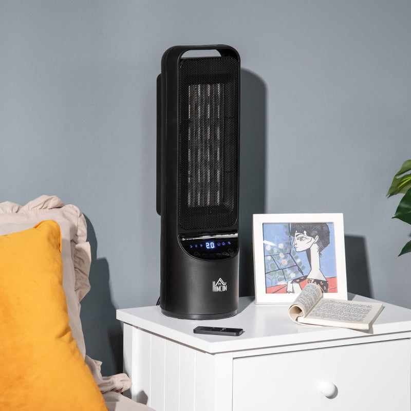 Black Ceramic Fan Space Heater with Remote Control