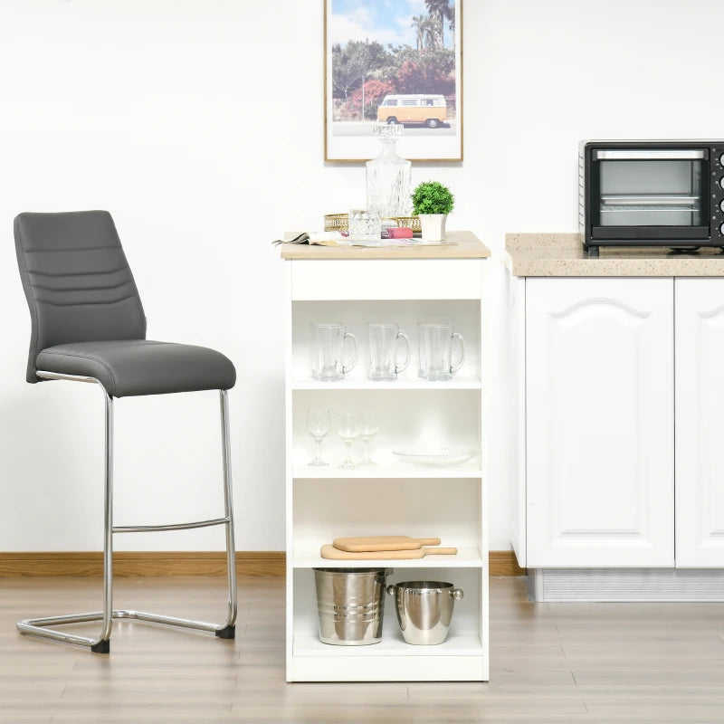 Natural 4-Tier Storage Bar Table