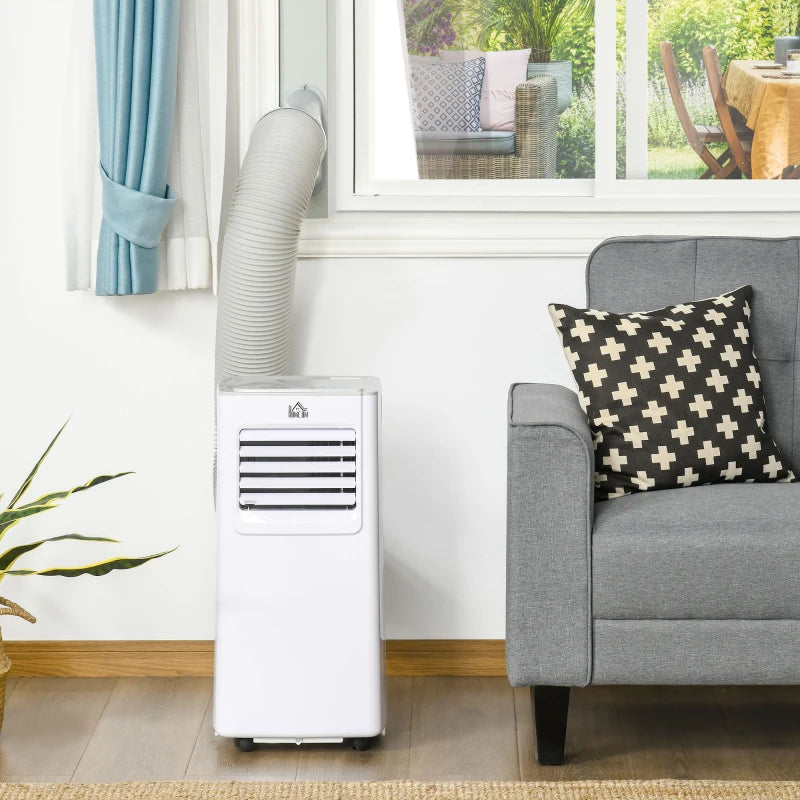 Portable 7000 BTU Air Conditioner - White, 3-in-1 Unit with Dehumidifier, Cooling Fan, Remote Control