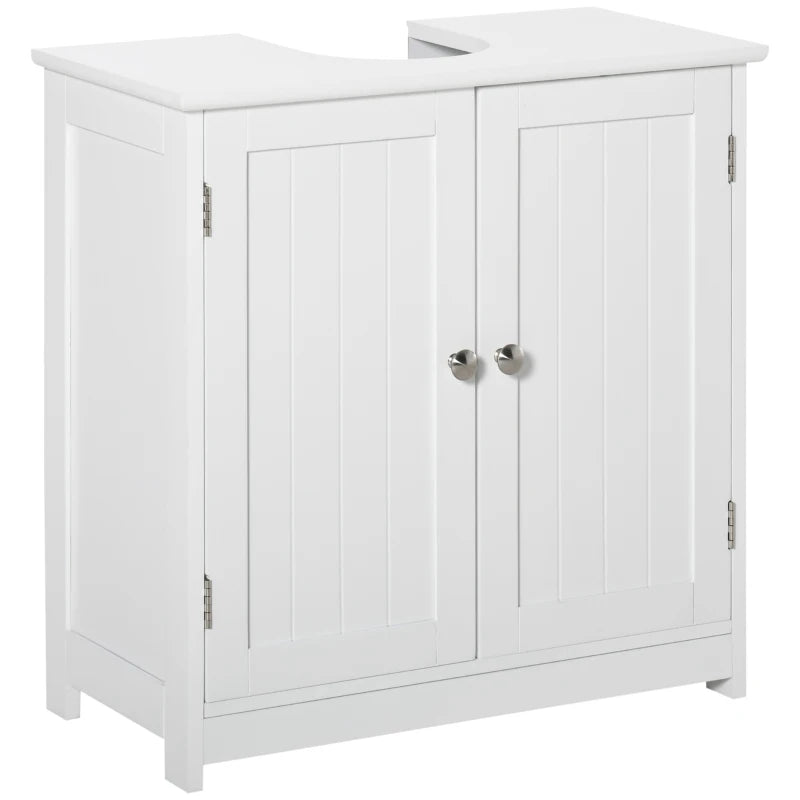 White Under-Sink Storage Cabinet with Adjustable Shelf - 60x60cm