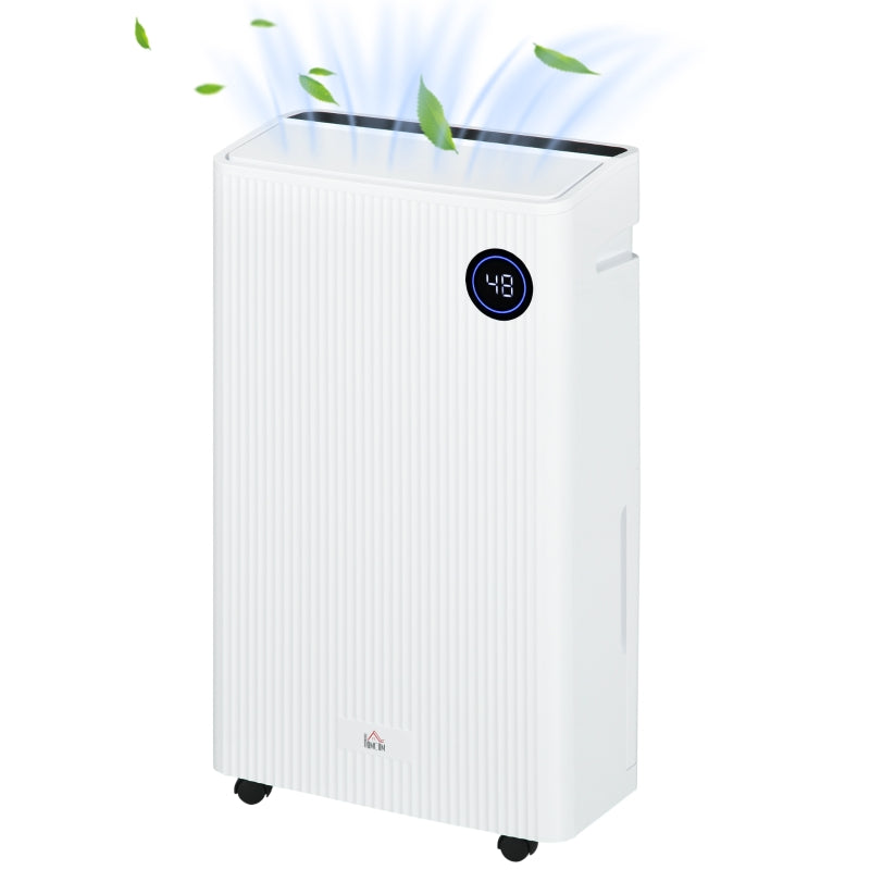White Portable Dehumidifier with Air Purifier, UVC, Ioniser, 24H Timer, 5 Modes - 16L/Day