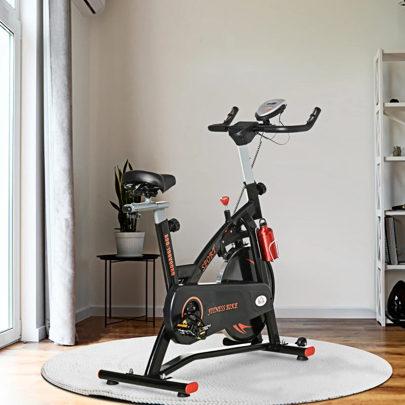 Red Stationary Exercise Bike with 10KG Flywheel & Phone Holder