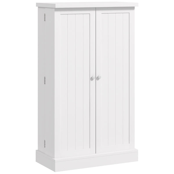 White Freestanding Kitchen Cupboard with Adjustable Shelves