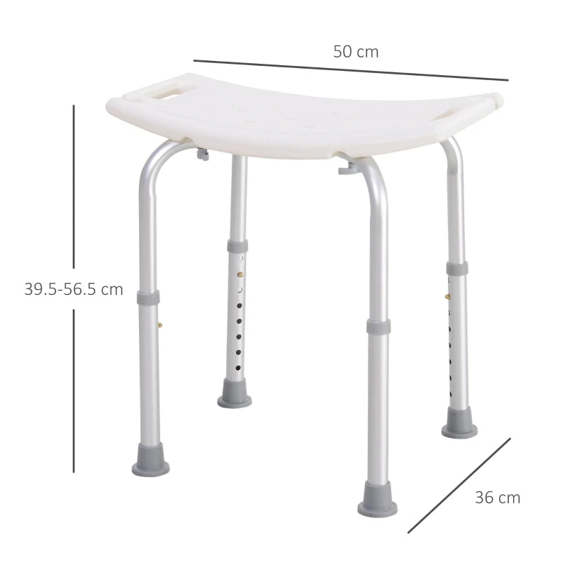 White Portable Non-Slip Bathroom Stool