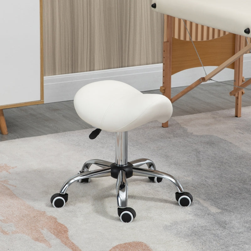 Cream Hydraulic Salon Stool