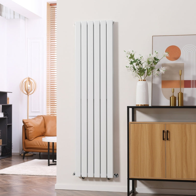 White Vertical Designer Radiator - 456 x 1800 mm Double Panel Wall Heater