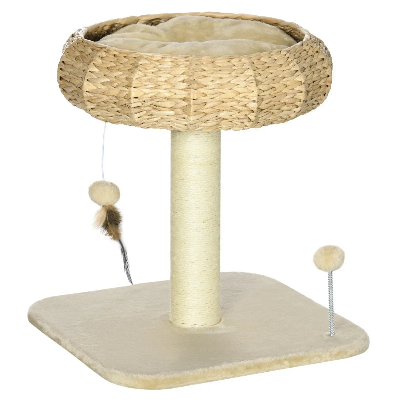 51cm Cat Tree Tower with Sisal Scratching Post & Top Bed - Grey