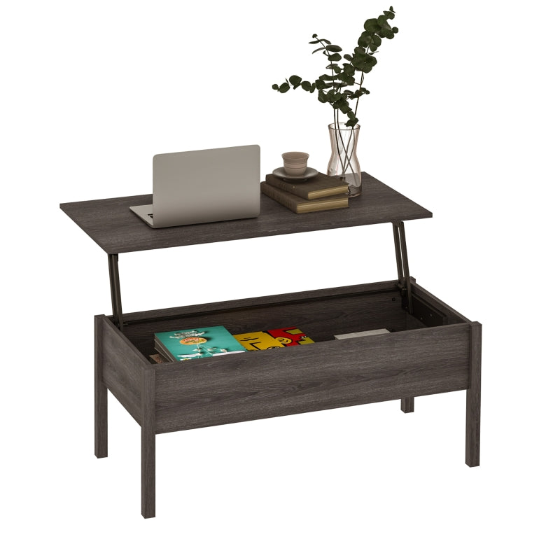 Tan Lift Top Coffee Table with Hidden Storage, 98cm Wide