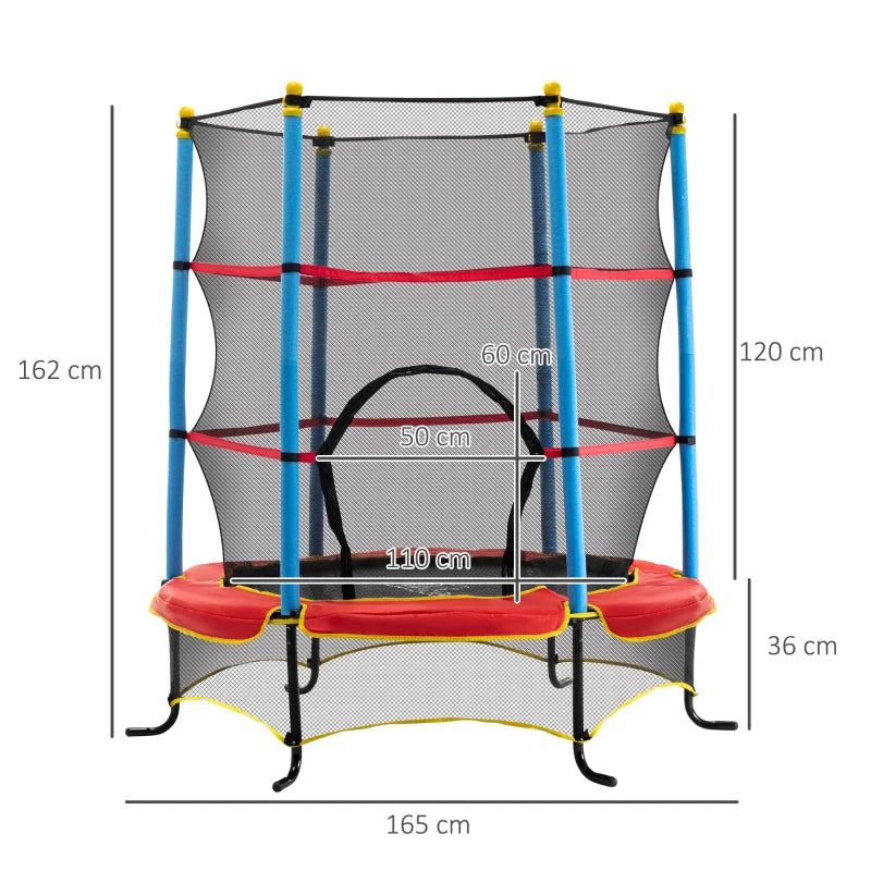 Blue Kids Trampoline with Safety Net, Ages 3-6