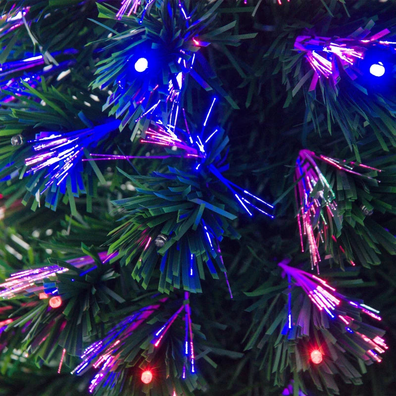 4ft Pre-Lit Fiber Optic Christmas Tree, Multi-Coloured LED Lights, Green