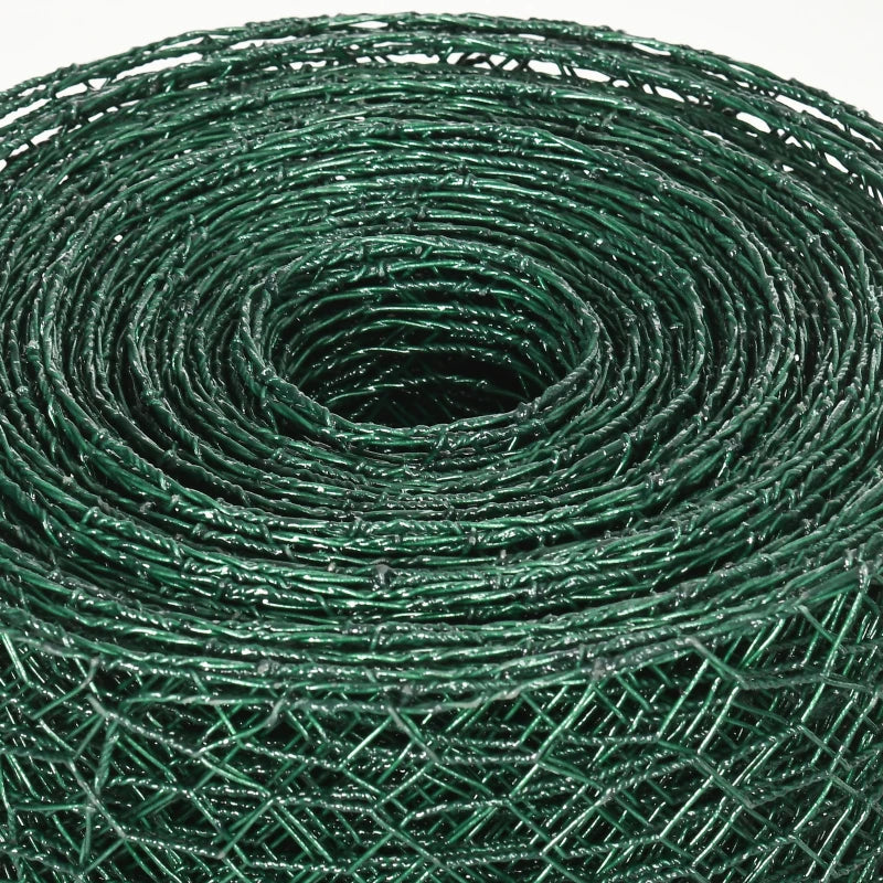 Dark Green 1m x 25m Foldable PVC Coated Chicken Wire Mesh Fence