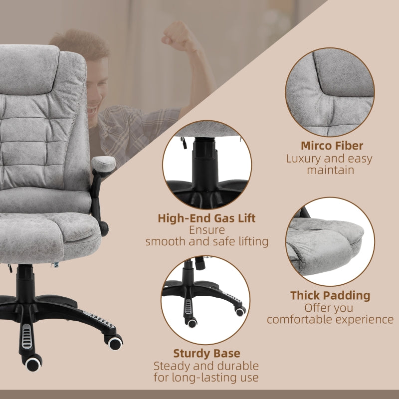 Grey Heated Massage Recliner Chair with 6 Massage Points