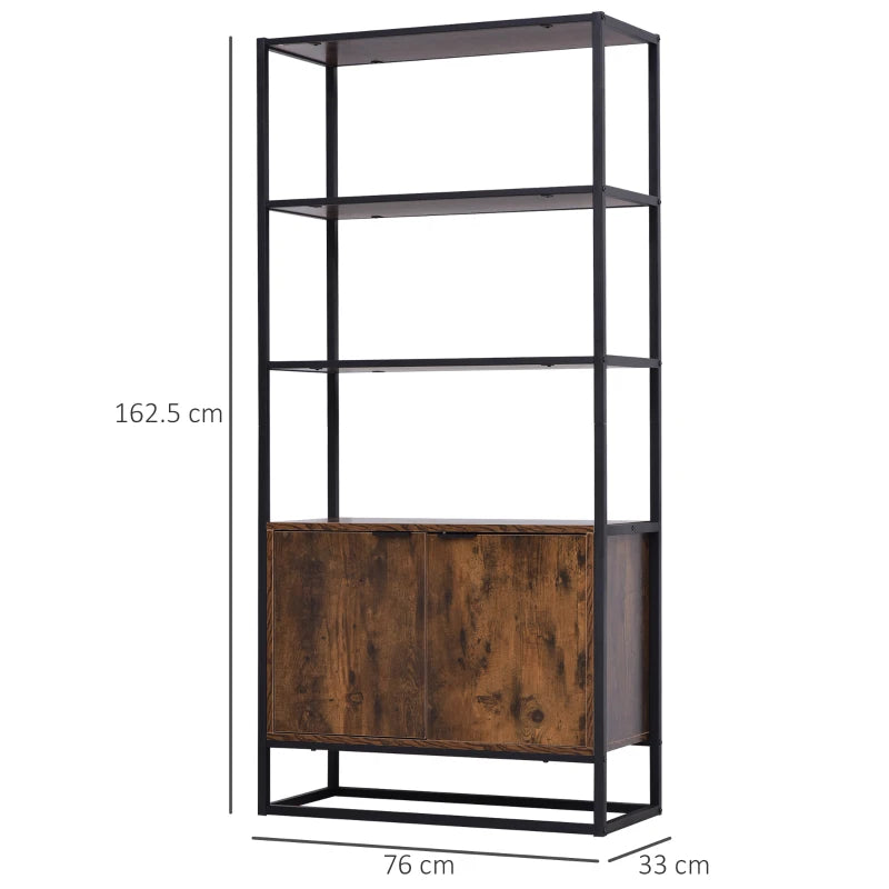 Rustic Industrial Style 3-Shelf Freestanding Storage Cabinet