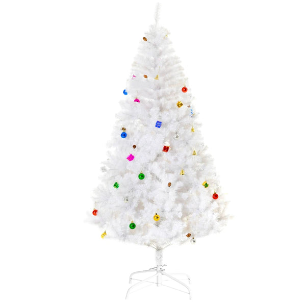 6ft White Artificial Christmas Tree with Metal Stand - Seasonal Home Decor