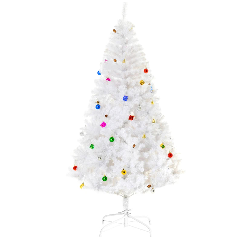 6ft White Artificial Christmas Tree with Metal Stand - Seasonal Home Decor