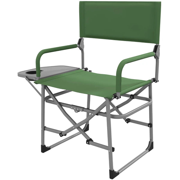 Green Folding Camping Chair with Side Table