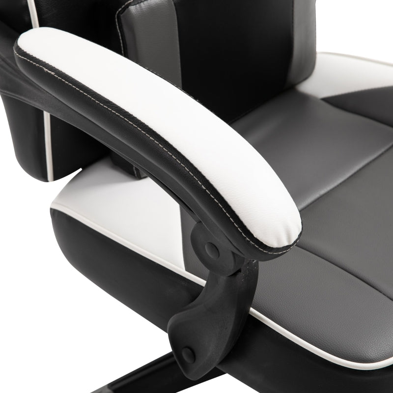 Grey Ergonomic Gaming Chair with Footrest and Lumbar Support