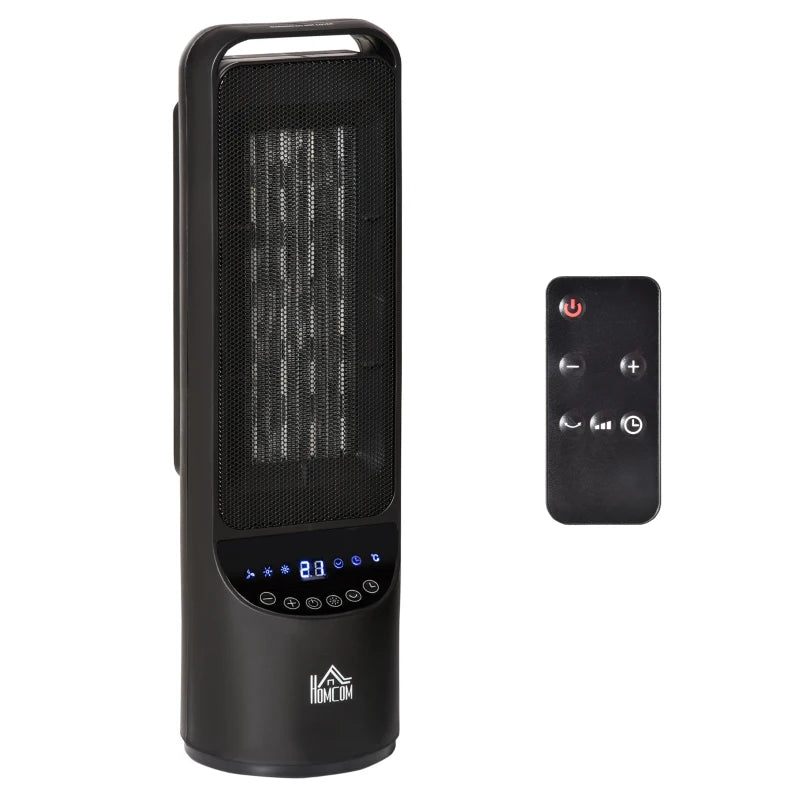 Black Ceramic Fan Space Heater with Remote Control