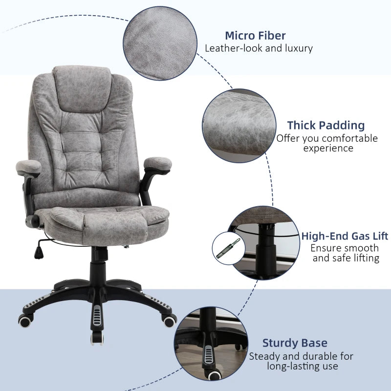 Grey Ergonomic Office Chair with Armrests & Adjustable Height