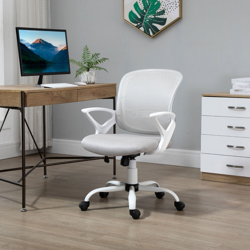 Grey Mesh Office Chair with Lumbar Support & Adjustable Height